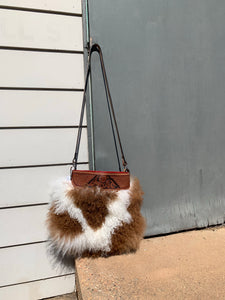 Mongolian sheepskin tote bag